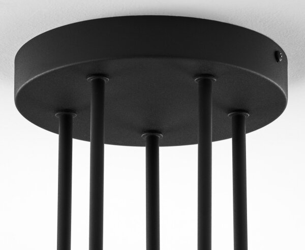 Jupiter 2038 - Lampadario a sospensione con supporto rigido BURANO 5xG9/10W/230V nero/oro/beige