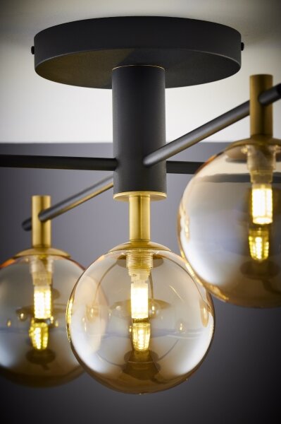 Jupiter 2032 - Lampadario a plafone FIGARO 5xG9/10W/230V nero/oro/beige