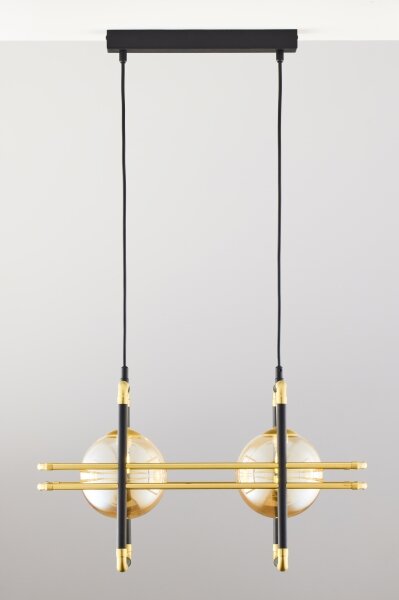 Jupiter 2026 - Lampadario a sospensione con filo FIORI 2xG9/10W/230V nero/oro/beige