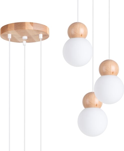 Sollux SL.1391 - Lampadario a sospensione con filo PEKKA 3xG9/8W/230V bianco