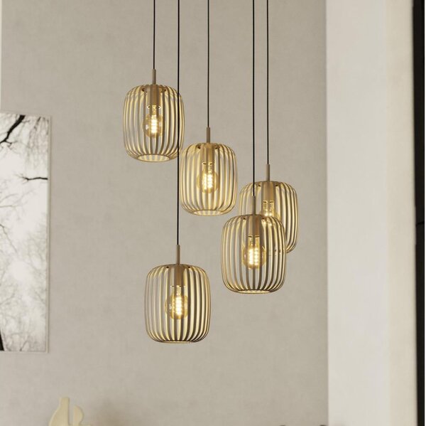 Eglo 901125 - Lampadario a sospensione ROMAZZINA con cavo 5xE27/40W/230V, beige