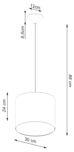 Sollux SL.1403 - Lampadario a sospensione con filo NOVA 1xE27/15W/230V diametro 30 cm bianco