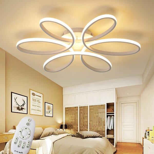 XW809 Bianco - Lampada a soffitto LED da 74 cm con telecomando, colore e intensità della luce regolabili, dimmerabile, classe energetica A+, lampada a soffitto per soggiorno, plafoniera, faretti a soffitto, lampada a soffitto LED