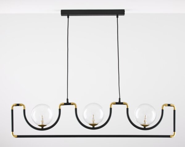 Jupiter 1990 - Lampadario a sospensione con filo HANZA 3xG9/10W/230V nero/oro