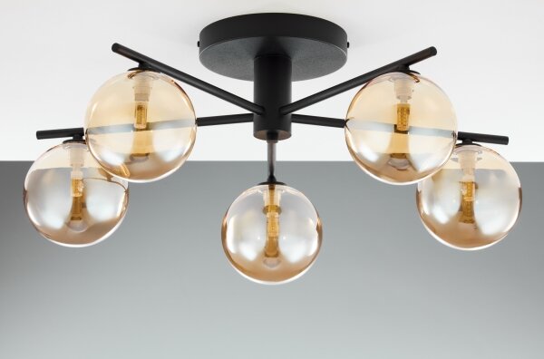 Jupiter 2047 - Lampadario a plafone PRATO 5xG9/10W/230V nero/beige