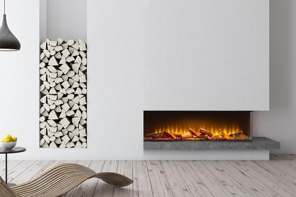 Acantha Aspire 100 caminetto elettrico angolare, 49×105,4×23,5 cm, LED 3D, 7 colori per parete multimediale