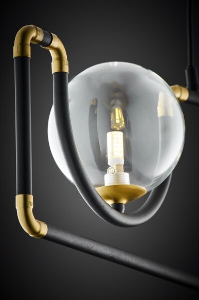 Jupiter 1990 - Lampadario a sospensione con filo HANZA 3xG9/10W/230V nero/oro