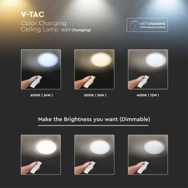 Plafoniera LED dimmerabile LED/72W/230V 3000-6500K diametro 67 cm bianco + +TC