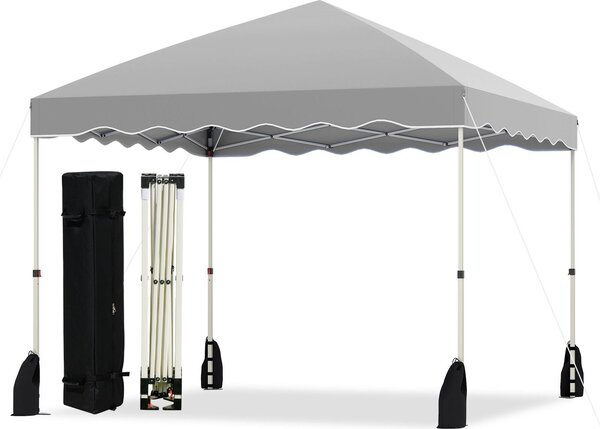 Gazebo pop-up 3 x 3 m, riparo facile da montare con borsa a rotelle, 8 picchetti, 4 ancore, 4 tiranti, 4 sacchi di sabbia, tenda da esterno per carichi pesanti