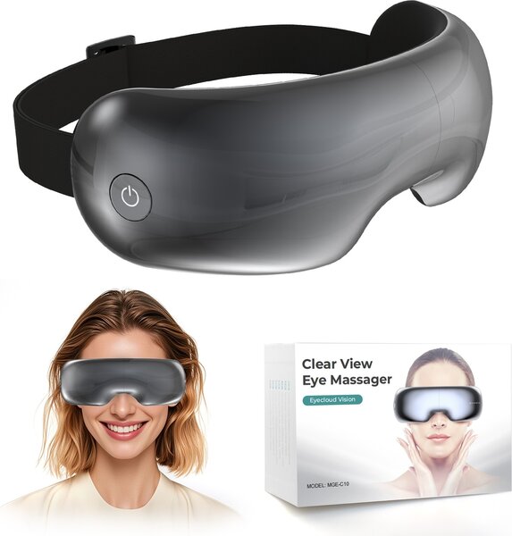 Massaggiatore per gli occhi Aspria con doppia terapia calda e fredda, vibrazione, massaggio a compressione d'aria, musica Bluetooth, per occhi affaticati/secchi, maschera per gli occhi per donne uomini amici familiari