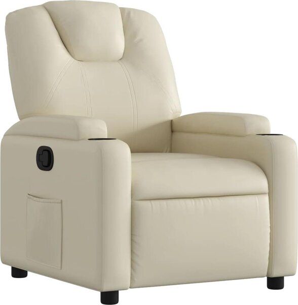 Poltrona reclinabile in Pelle finta color crema