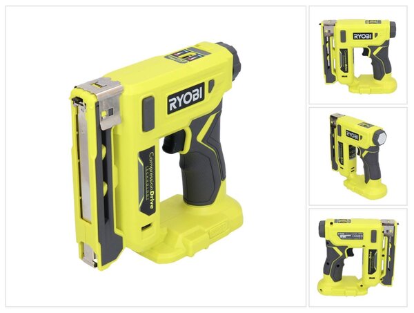 RYOBI - 18V ONE+ Stapler - 9.4 mm back staples. 6.35 mm to 14.3 mm length - 90 staple magazine + Staples and hook - R18ST50-0