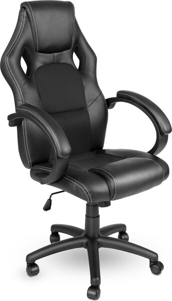 TRESKO Racing sedia direzionale sedia da ufficio sedia girevole sedia sportiva sedia da ufficio sedia da scrivania nero/nero