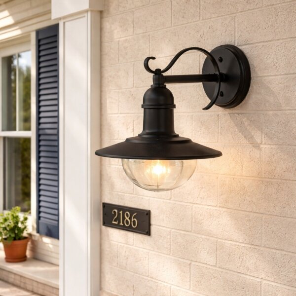 Brilagi - Lampada da parete esterna MOLDE 1xE27/60W/230V IP44 nera