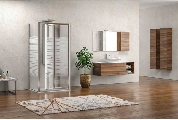 Box doccia 3 lati 70x80x70 a libro vetro serigrafato altezza 180h| KM4000S - KAMALU