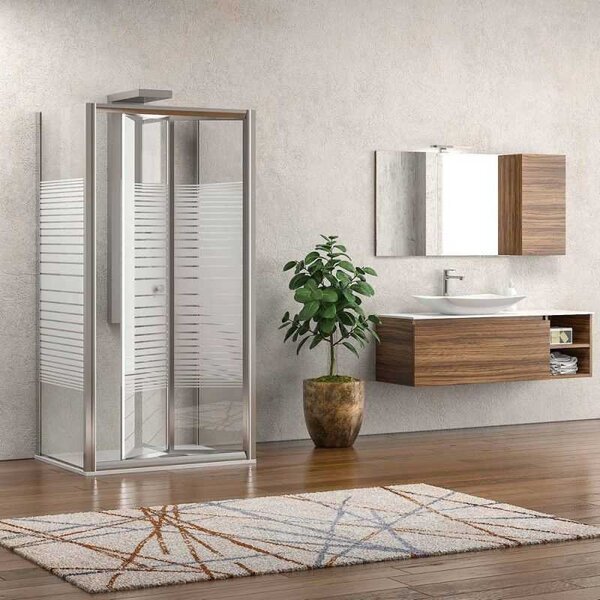 Box doccia 3 lati 70x80x70 a libro vetro serigrafato altezza 180h| KM4000S - KAMALU