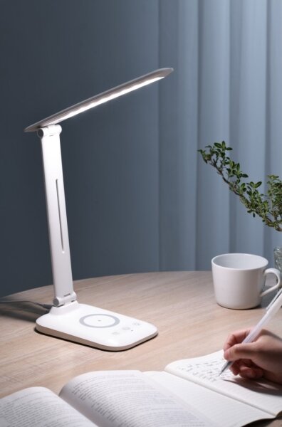 Immax 09107L - Lampada da tavolo LED dimmerabile con ricarica wireless QI LUMI LED/7W/230V bianco