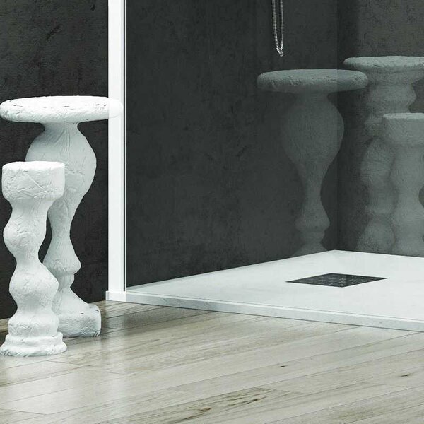 Kamalu parete doccia walkin 70 cm con profilo bianco opaco kw-100w