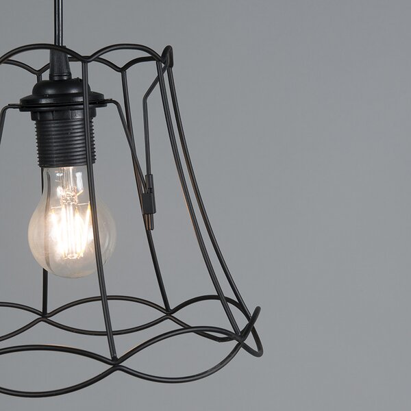 Lampada a sospensione retrò nera 25 cm - Granny Frame