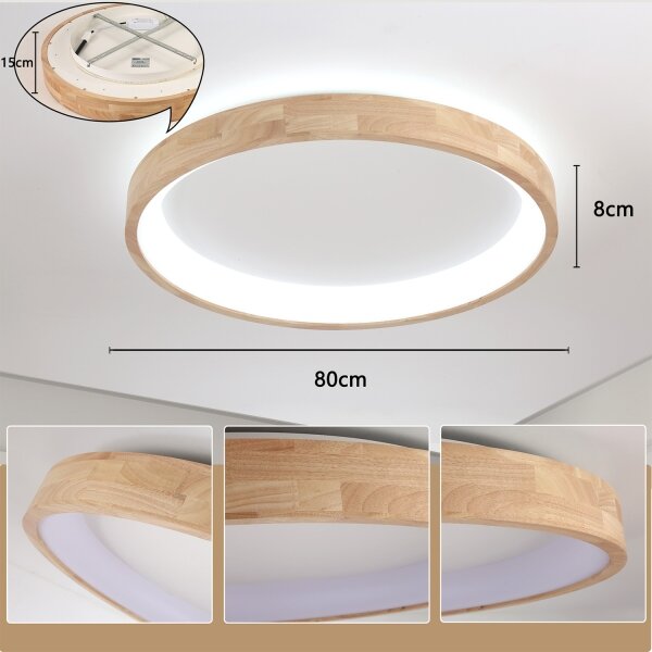 Brilagi-LED Plafoniera FALCON WOOD LED/60W/230V 3000/4000/6000K 80 cm legno