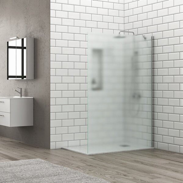Kamalu doccia walk in 70 cm con staffa diagonale vetro satinato | ks2800cs