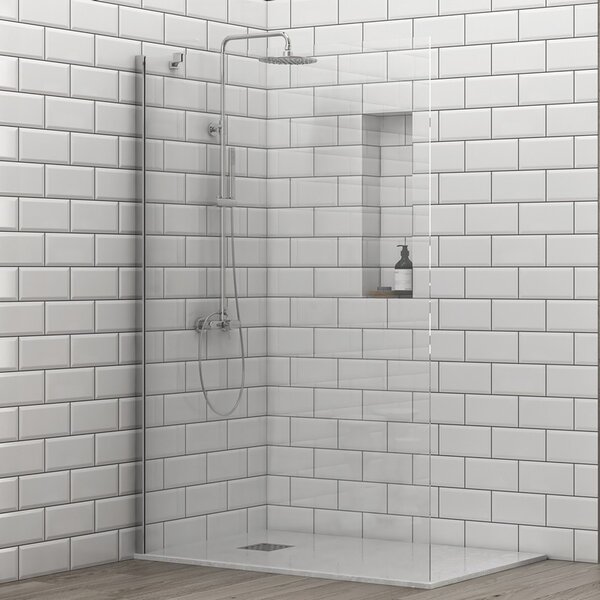 Kamalu doccia walk in 70 cm con staffa diagonale vetro trasparente | ks2800c