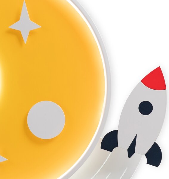 Brilagi -LED Plafoniera per bambini STARSHIP LED/64W/230V 3000/4500/6000K gialla