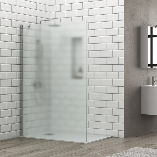Kamalu doccia walk in 70 cm con staffa diagonale vetro satinato | ks2800cs