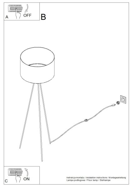 Sollux SL.1855 - Lampada da terra NEVIA 1xE27/15W/230V blu