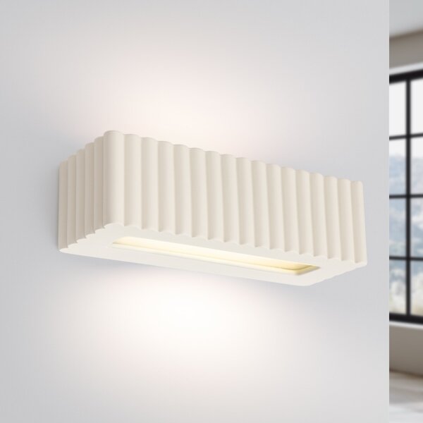 Sollux SL.1886 - Lampada da parete RIGATA 1xE27/15W/230V ceramica/crema