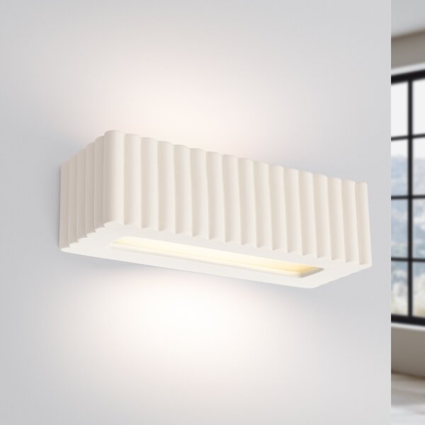 Sollux SL.1885 - Applique RIGATA 1xE27/15W/230V ceramica/bianca