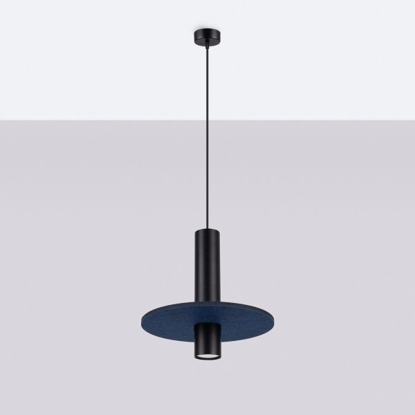 Sollux SL.1884 - Lampada a sospensione a cavo PELTA 1xGU10/10W/230V nero/blu