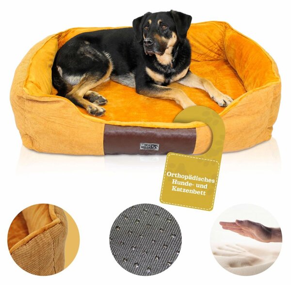 DEAR DARLING DD-04BRS Lettino per cani e gatti marrone taglia S 50x40cm con materasso in memory foam