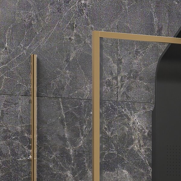 Kamalu box doccia 3 lati 70x120x70 oro satinato anta scorrevole | kla-4000g