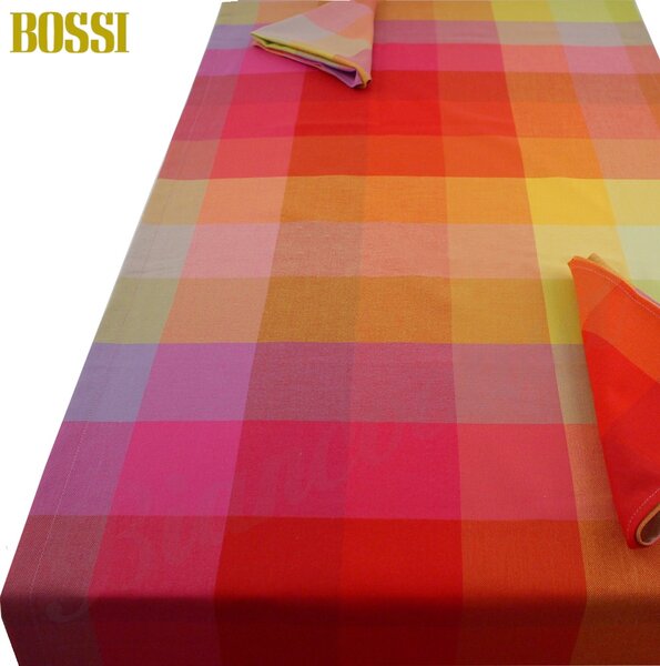 RUNNER 50x150 + 2 tovaglioli cucina BOSSI in cotone Tinto Filo pettinato Var. 1320 multicolor