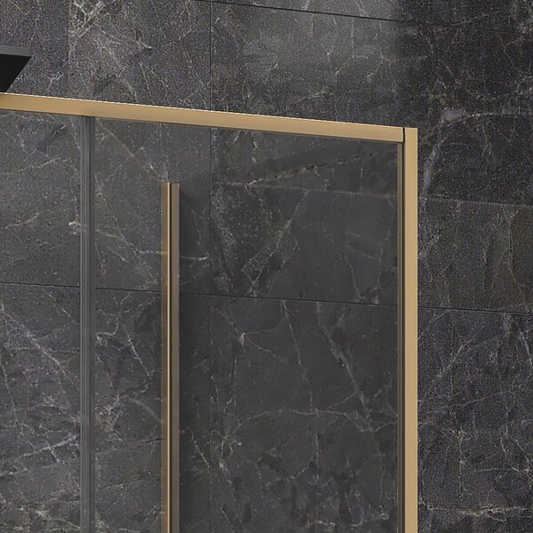 Kamalu box doccia 3 lati 70x120x70 oro satinato anta scorrevole | kla-4000g