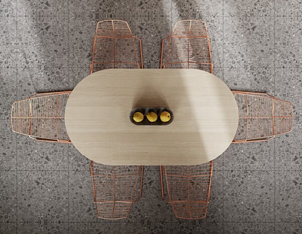 Tavolo da pranzo con piano in rovere decorato in colore naturale 100x180 cm Lago - TemaHome