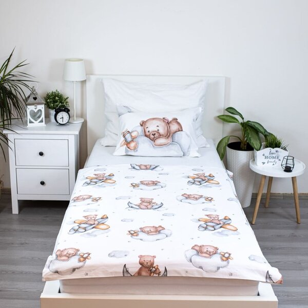 Biancheria da letto per bambini in cotone per culla 100x135 cm Medvídek "Plane" – Jerry Fabrics