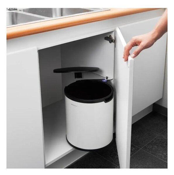 Bidone in acciaio da incasso bianco 15 L - Brabantia