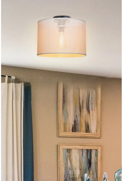 Plafoniera color crema con paralume in tessuto ø 30 cm Goza – Squid Lighting