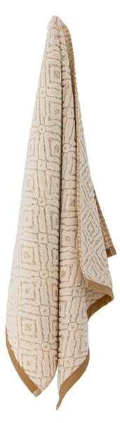 Asciugamano in cotone color senape-crema 100x50 cm Malou - Bloomingville