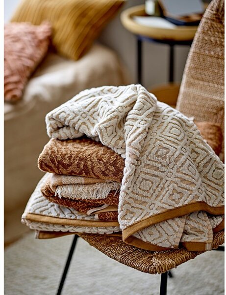 Asciugamano in cotone senape/crema 140x70 cm Malou - Bloomingville