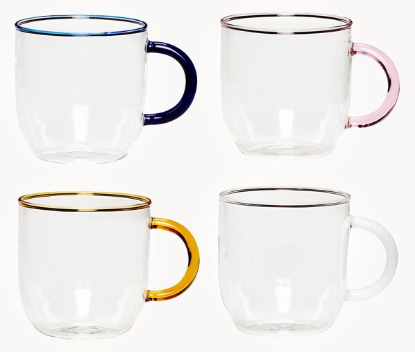 Set di 4 tazze in vetro soffiato Kiosk