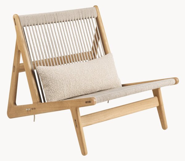 Poltrona lounge fatta a mano in legno di quercia con cuscino MR01 Initial