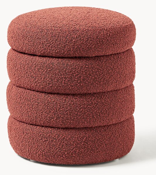 Pouf imbottito in teddy con contenitore Alto