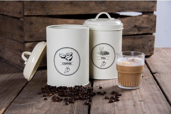 Barattoli da caffè/tè in acciaio in set di 3 pezzi - Esschert Design