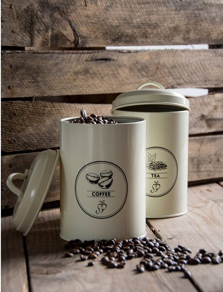 Barattoli da caffè/tè in acciaio in set di 3 pezzi - Esschert Design