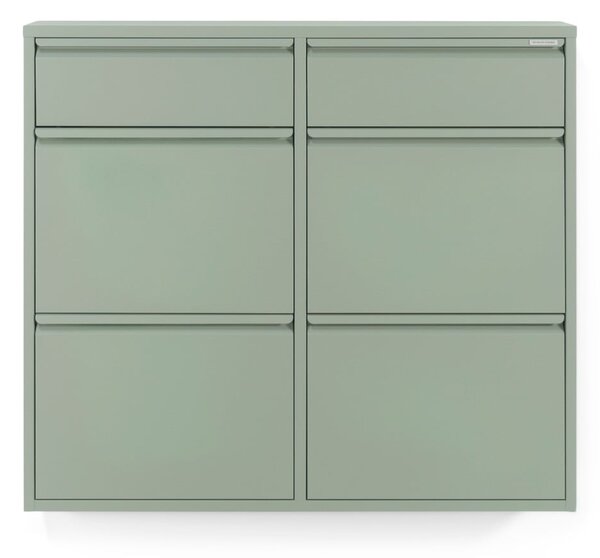 Scarpiera verde polveroso in metallo con ante ribaltabili 98x86x15 cm Billy – Spinder Design