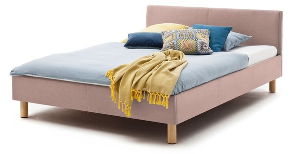 Letto matrimoniale imbottito rosa rete non inclusa 140x200 cm Lena – Meise Möbel