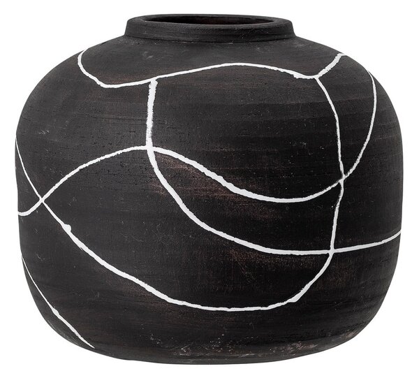 Vaso in terracotta nera dipinto a mano Niza - Bloomingville